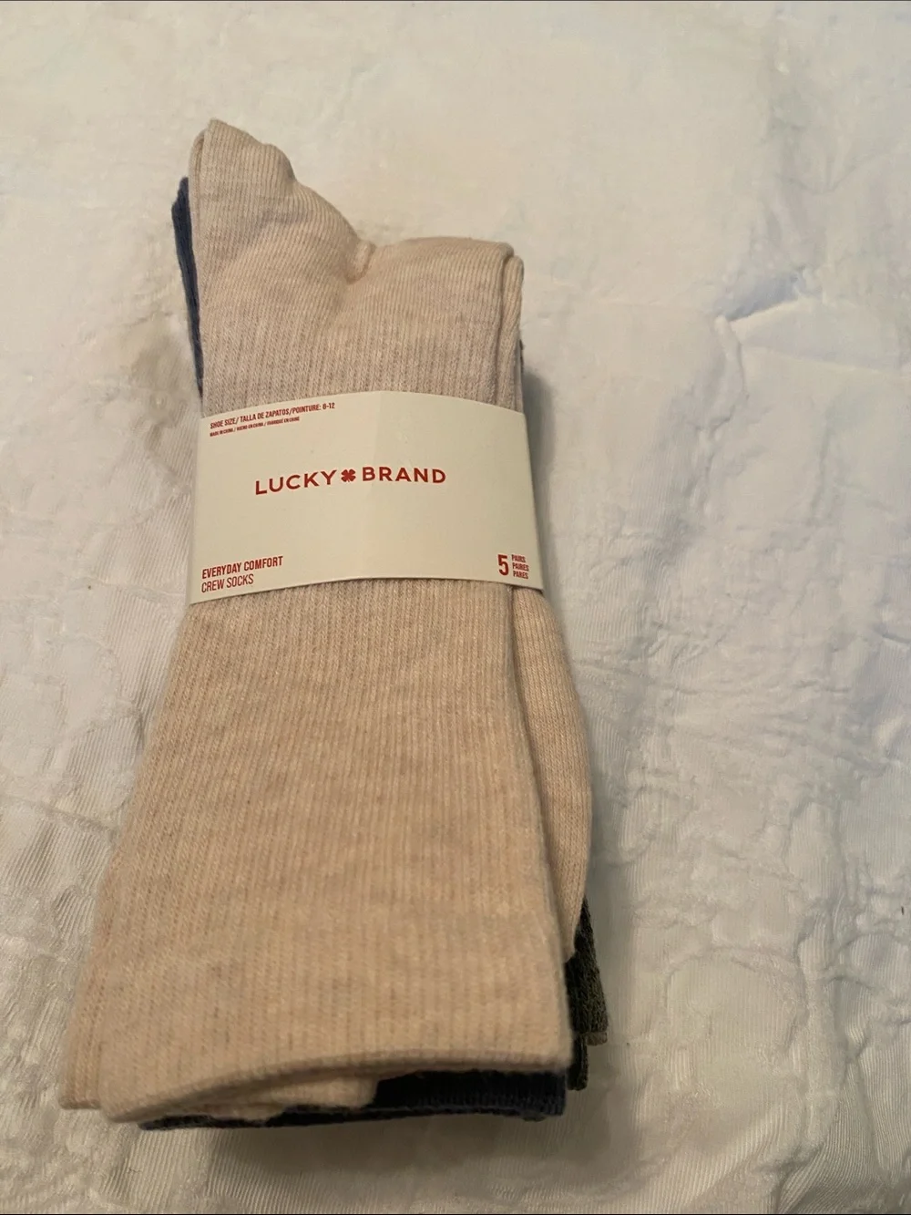 Lucky Brand Men's Crew Socks - Beige & Navy Pack